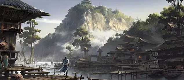 刀劍江湖之古風場景繪制
