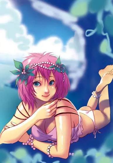 插畫教程|夢幻的海邊卡通女孩