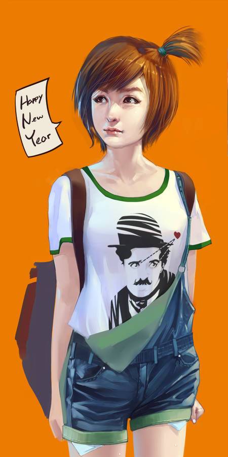 明朗少女繪畫全過程