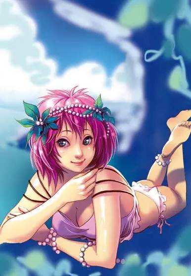 插畫教程|夢幻的海邊卡通女孩