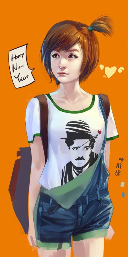 明朗少女繪畫全過程