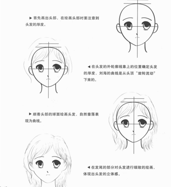 女生漫畫頭發的畫法