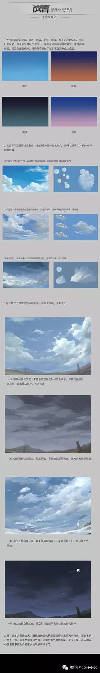 英文圖文教程|云的各種繪畫方法