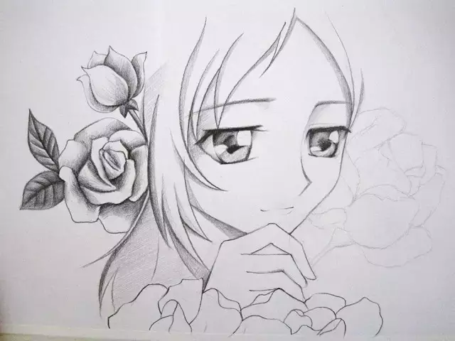 動漫素描教程|簡單的卡通MM手繪教程