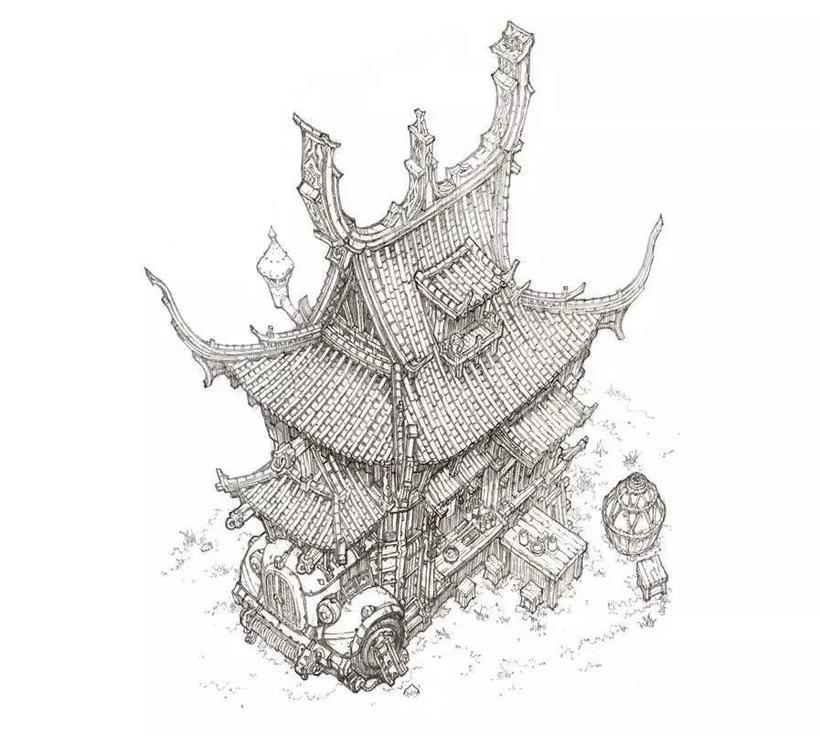 韓國場景原畫第一稱號-線稿之神min seub Jung作品欣賞