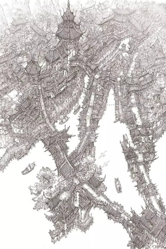 韓國場景原畫第一稱號-線稿之神min seub Jung作品欣賞