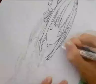 可愛女生的彩鉛3D繪畫