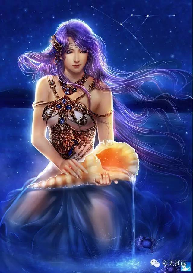 奇幻插畫十二星座-學員原創