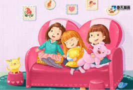 奇天CG學院,商業插畫,三個小女孩