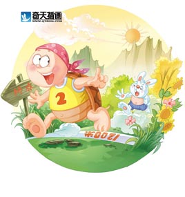 奇天CG學院,商業插畫,龜兔賽跑