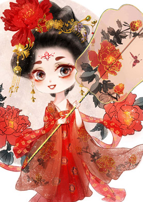 奇天CG學院,奇幻插畫,Q版貴妃