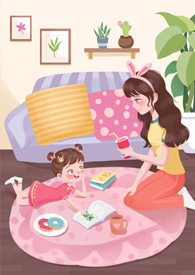 奇天CG學院,視覺插畫,商業插畫：溫馨相伴