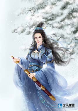 奇天CG學院,奇幻插畫,藍衣俠女