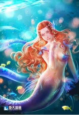 奇天CG學院,奇幻插畫,美人魚的秘密