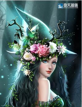 奇天CG學院,奇幻插畫,女巫精靈