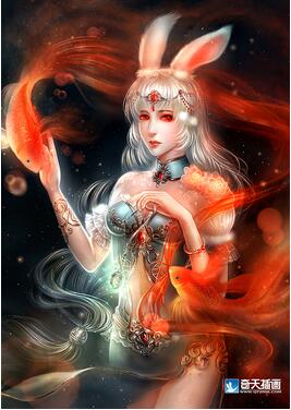奇天CG學院,奇幻插畫,玉兔