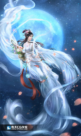 奇天CG學院,奇幻插畫,嫦娥奔月