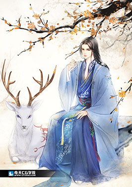 奇天CG學院,奇幻插畫,鹿