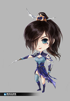 奇天CG學院,奇幻插畫,Q版女殺手