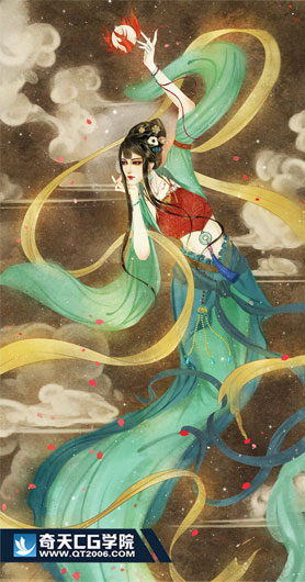 奇天CG學院,奇幻插畫,躡云歸去