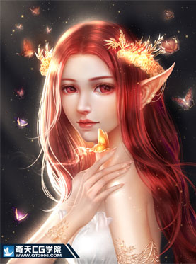 奇天CG學院,奇幻插畫,蝶之靈