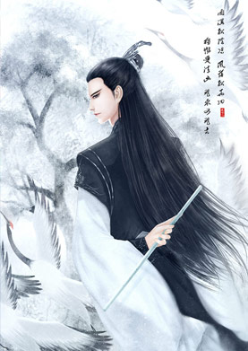 奇天CG學院,奇幻插畫,松間鶴影
