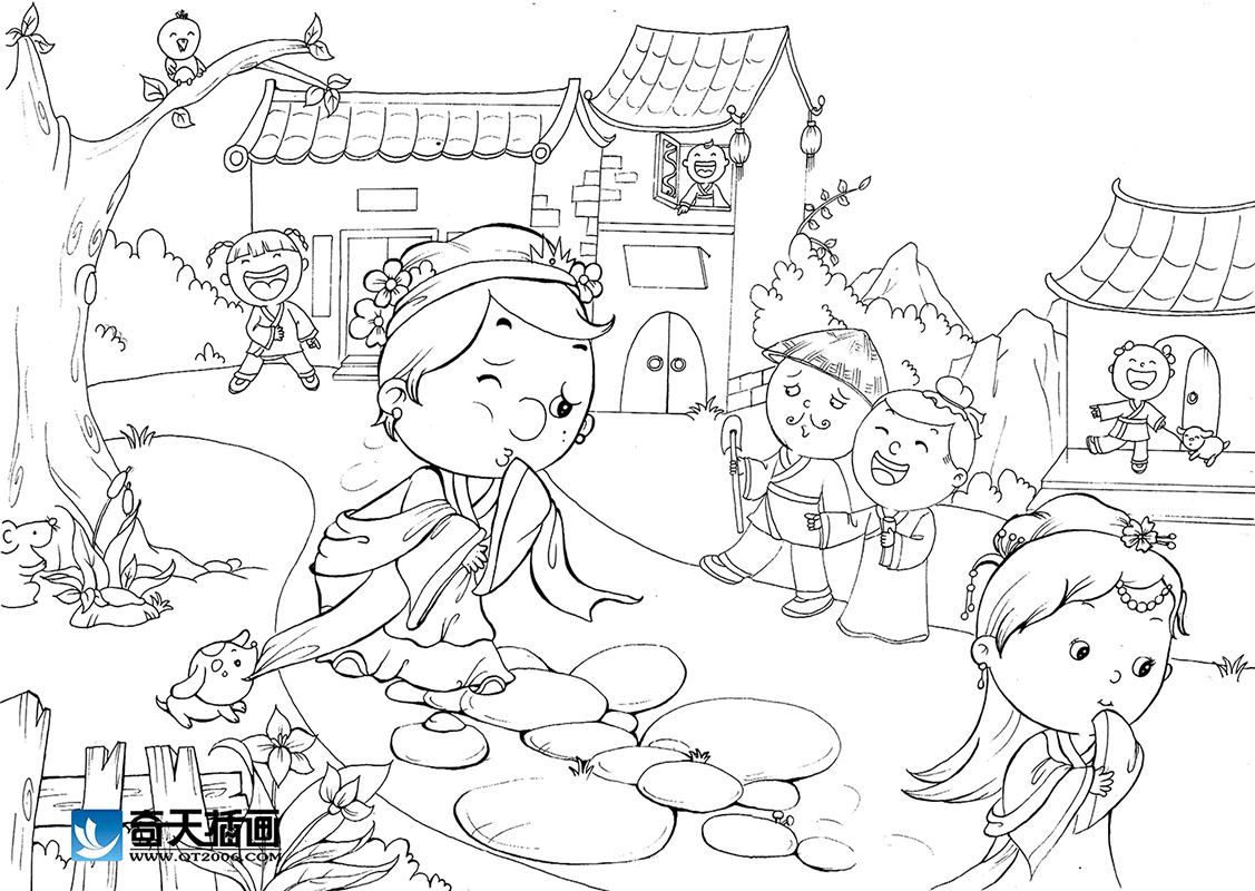 奇天CG學院,手繪插畫,東施效顰