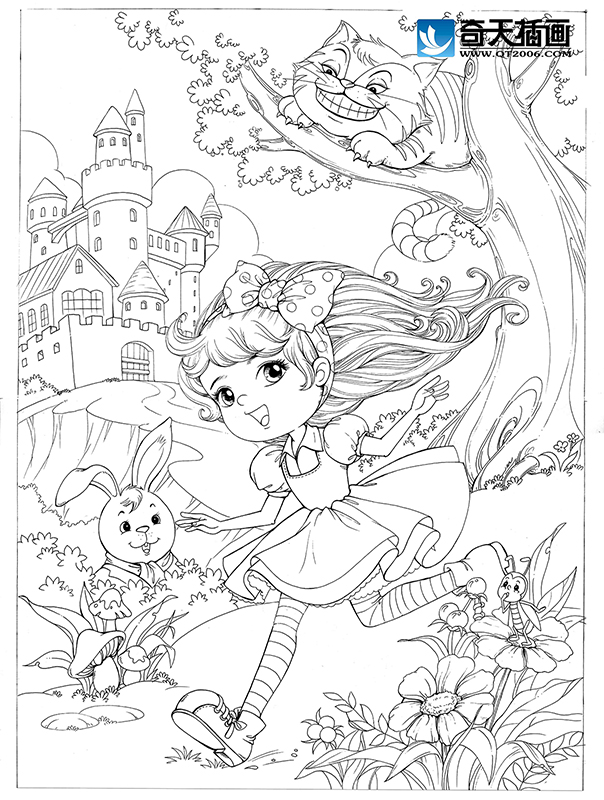 奇天CG學院,手繪插畫,愛麗絲