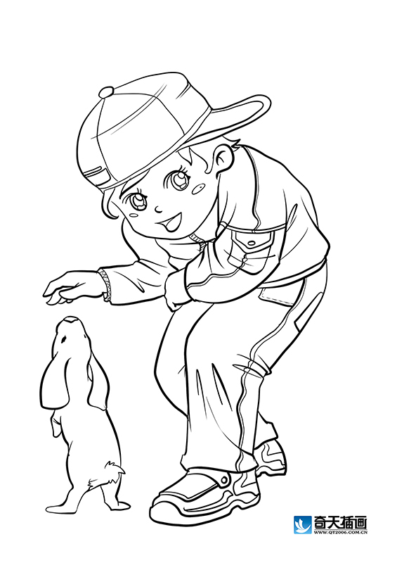 奇天CG學院,手繪插畫,小男孩