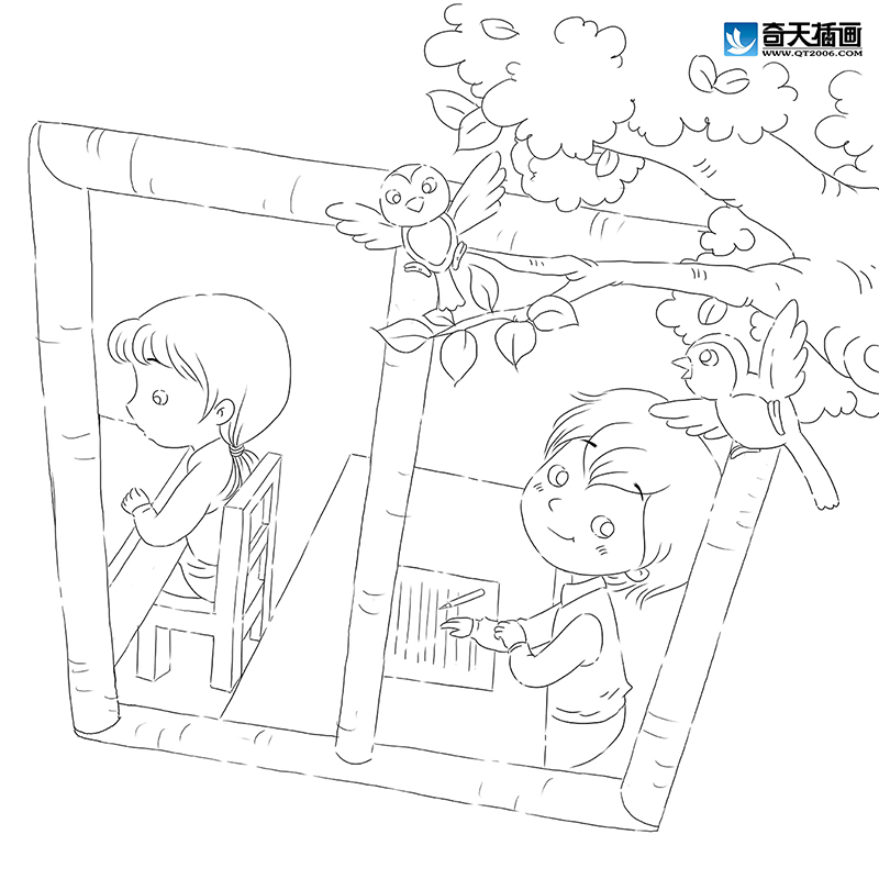 奇天CG學院,手繪插畫,愛的教育22