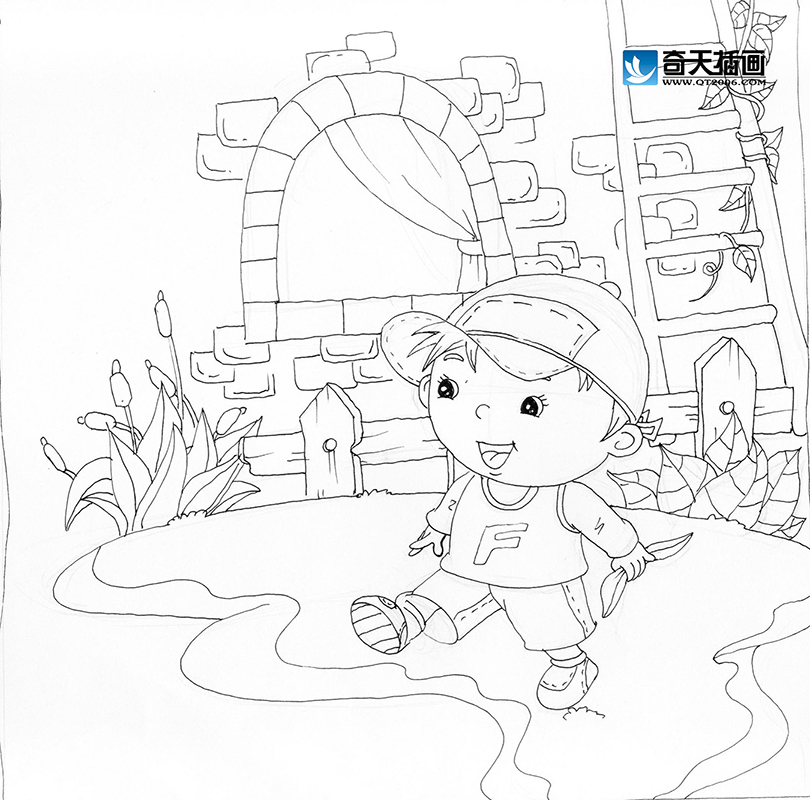 奇天CG學院,手繪插畫,散步