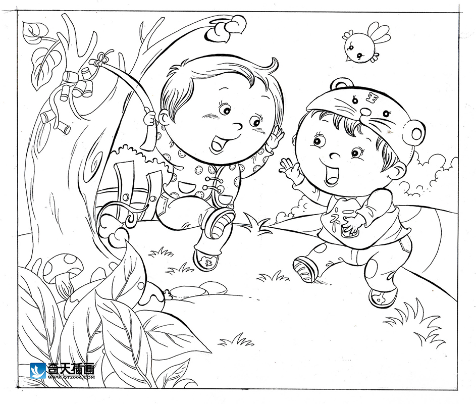 奇天CG學院,手繪插畫,放鞭炮