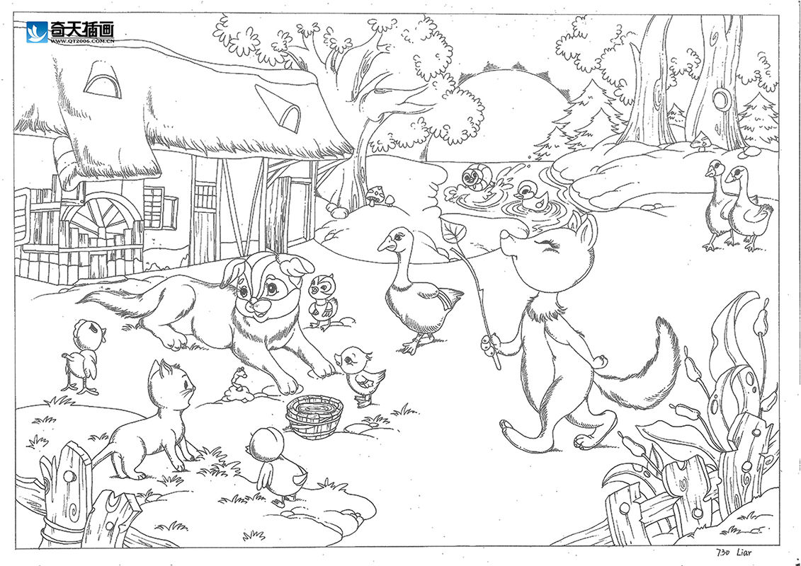 奇天CG學院,手繪插畫,歡樂農場