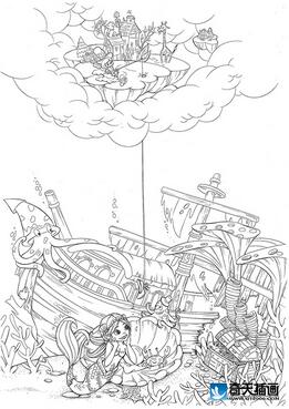 奇天CG學院,手繪插畫,天空與大海