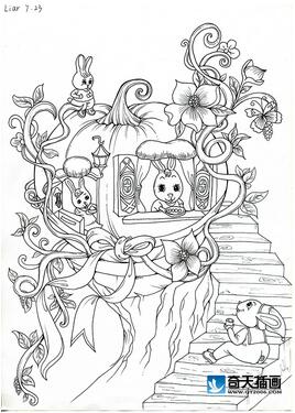 奇天CG學院,手繪插畫,小兔子