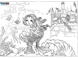 奇天CG學院,手繪插畫,人魚公主