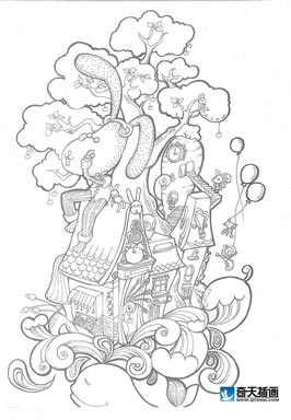 奇天CG學院,手繪插畫,插畫線稿