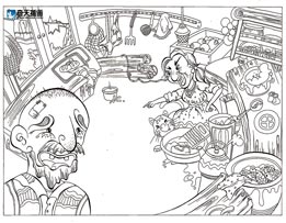 奇天CG學院,手繪插畫,漁夫和金魚4