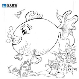 奇天CG學院,手繪插畫,魚-