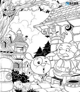 奇天CG學院,手繪插畫,古鎮童話