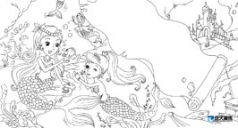 奇天CG學院,手繪插畫,美人魚yy