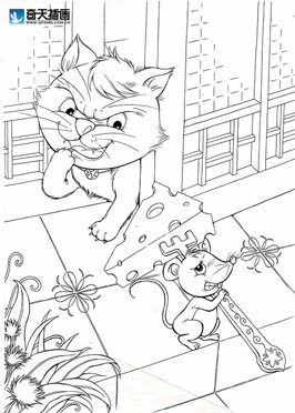 奇天CG學院,手繪插畫,貓和老鼠