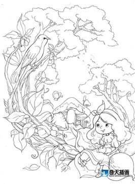 奇天CG學院,手繪插畫,小姑娘