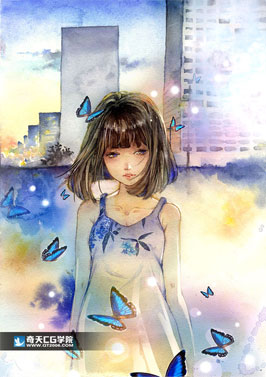 奇天CG學院,手繪插畫,蝴蝶夢