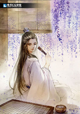 奇天CG學院,手繪插畫,紫藤(東凰棲)