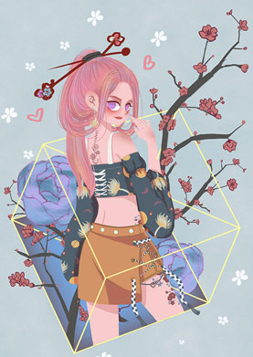 奇天CG學院,視覺插畫,半身少女