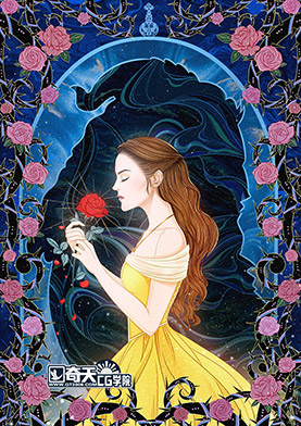 奇天CG學院,視覺插畫,美女與野獸電影同人