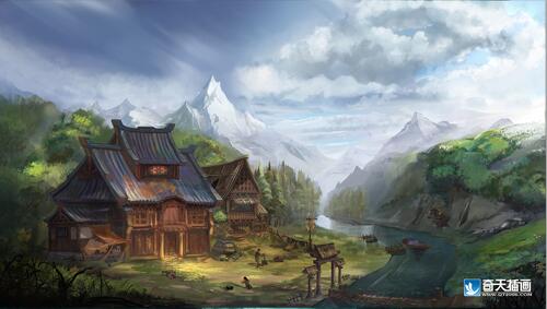 奇天CG學院,游戲場景,林中小屋