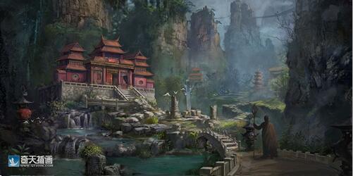 奇天CG學院,游戲場景,破舊的神廟