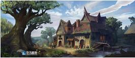 奇天CG學院,游戲場景,小屋白天
